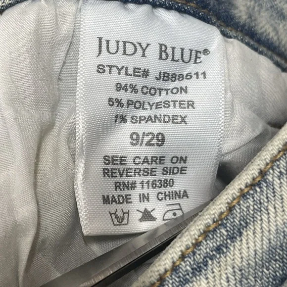 Judy Blue‎ Womens 9/29 Jeans The Bees Knees Straight Fit High Waist Inseam Slit - Picture 3 of 11